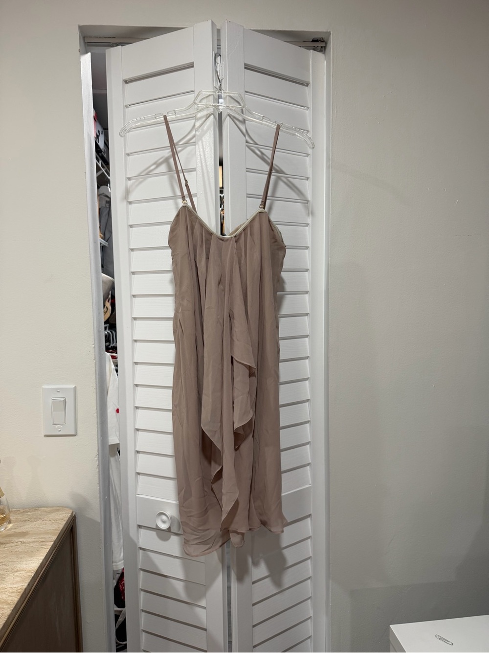 Ark & Co Taupe Layered Mini Dress